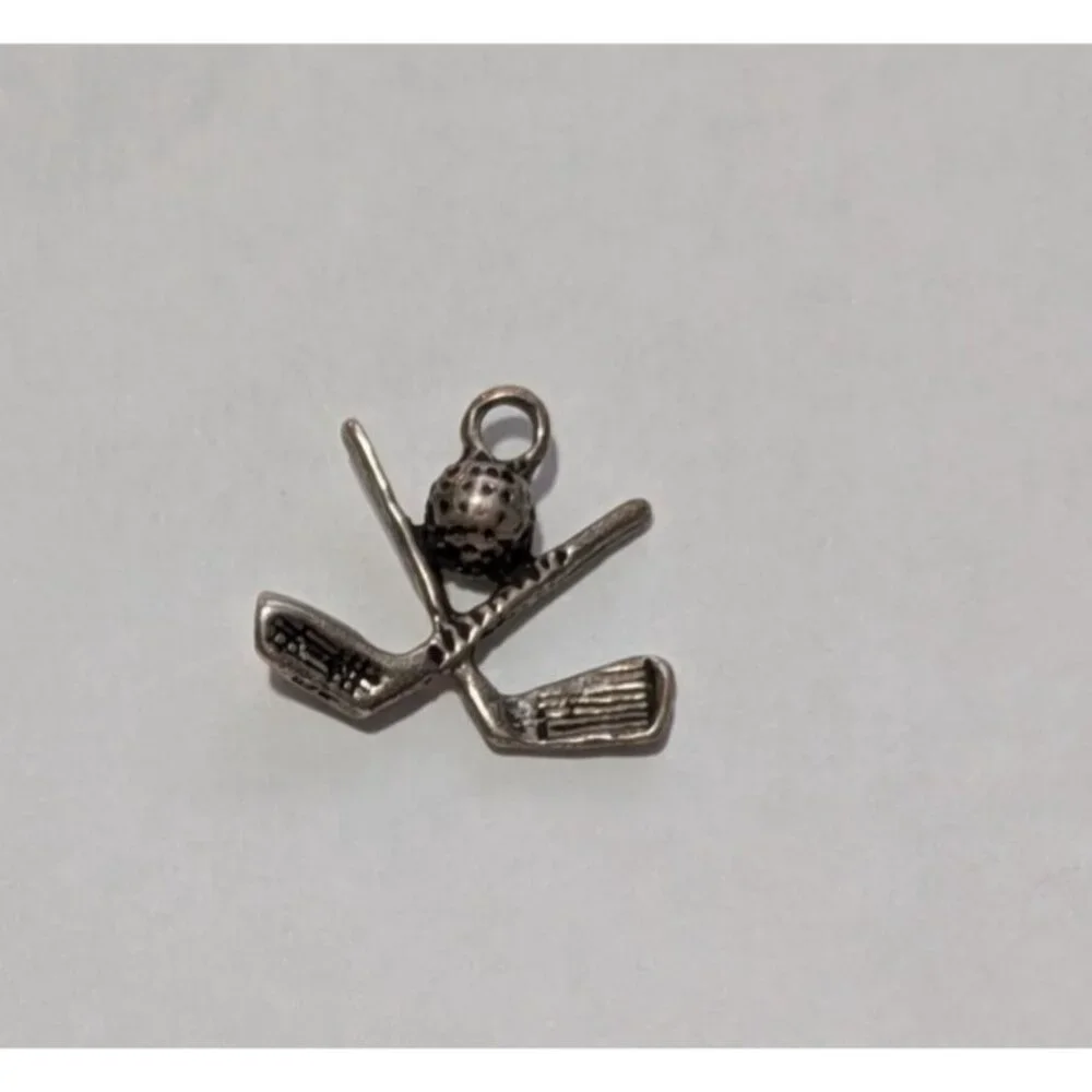 Miniature Silver Golf Clubs & Ball Charm Pendant - Picture 6 of 15